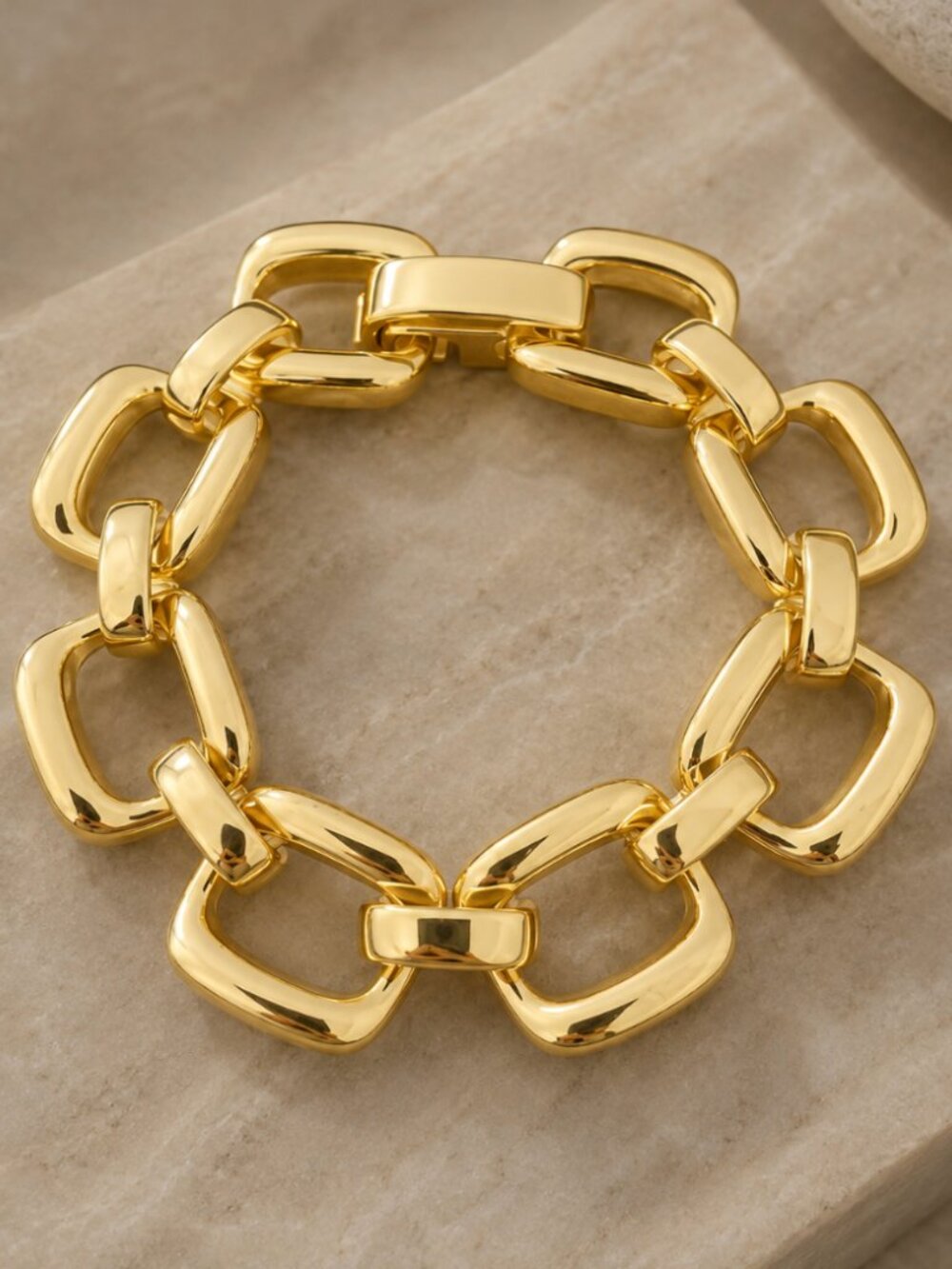 925 Sterling Silver Chunky Chain Link Bracelet Gold Large Link Bracelet
